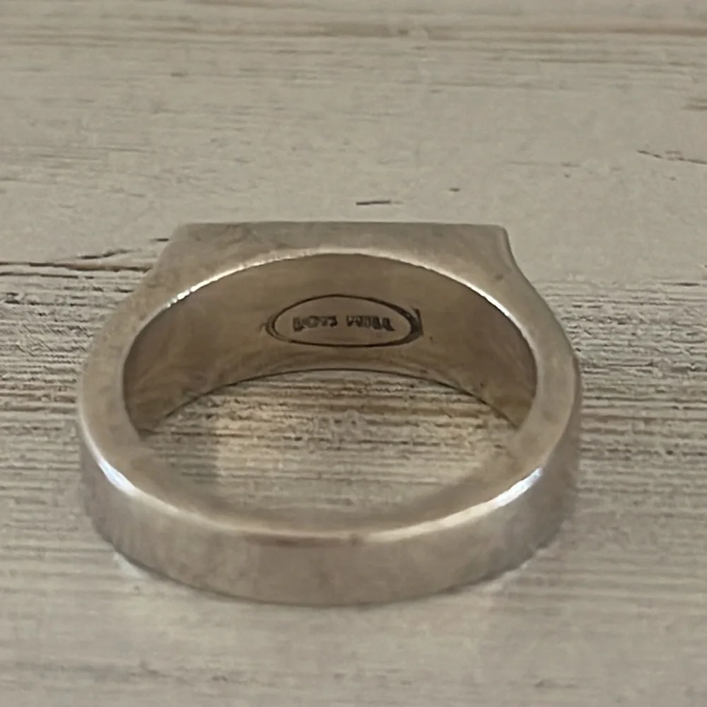 Lois Hill Sterling Silver Granulated Scroll Stacking Ring Size 6